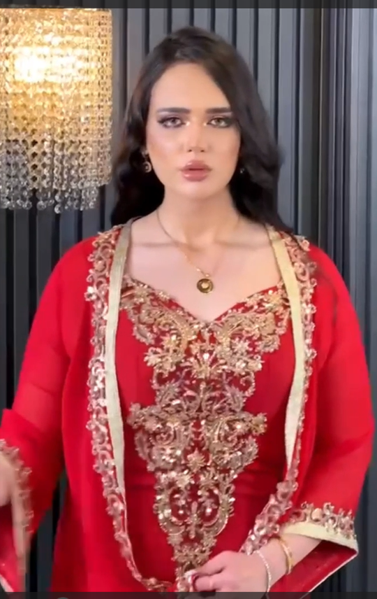 Elegant Caftan with Golden Embellishments - 00030