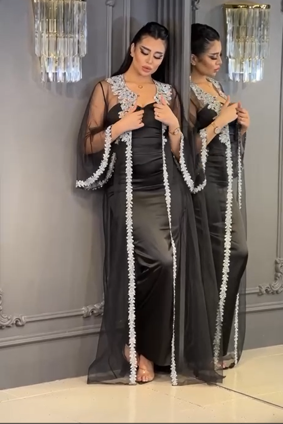 Elegant Caftan with Golden Embellishments - 00031