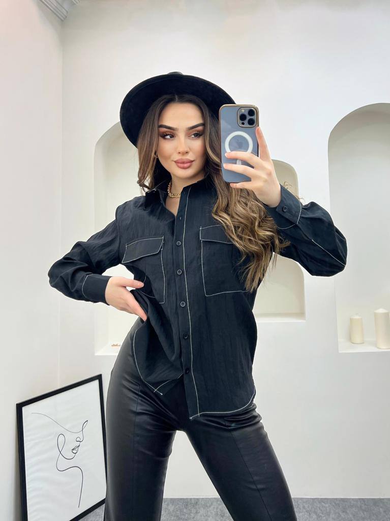 Parachute fabric Shirt with Contrast Stitching - G00005