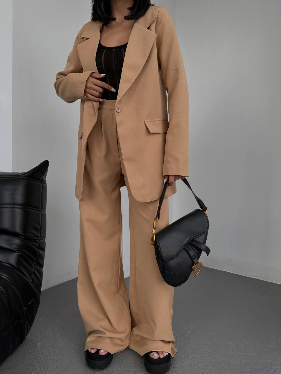 Palazzo Trousers Jacket Set - TK00003