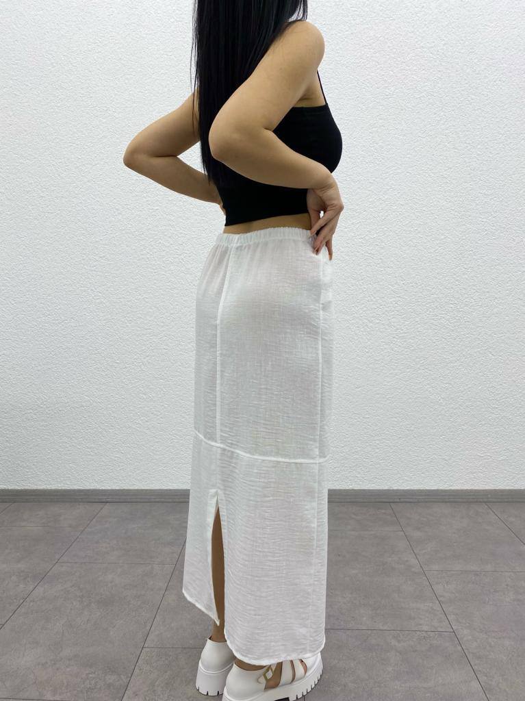 Linen Paper Bag Long Knit Skirt - ET00006
