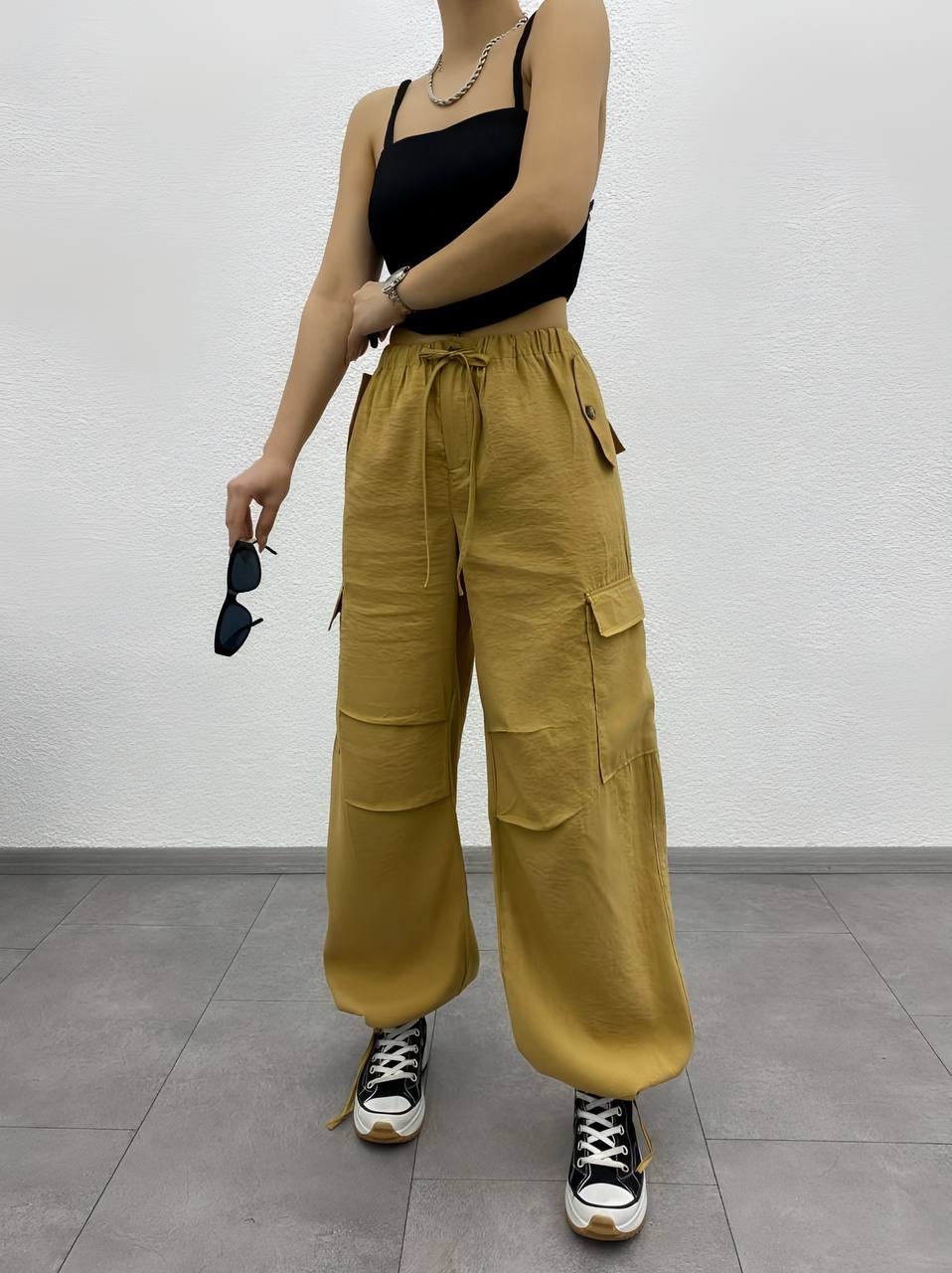 Cotton Parachute Pant with Pockets - P00024