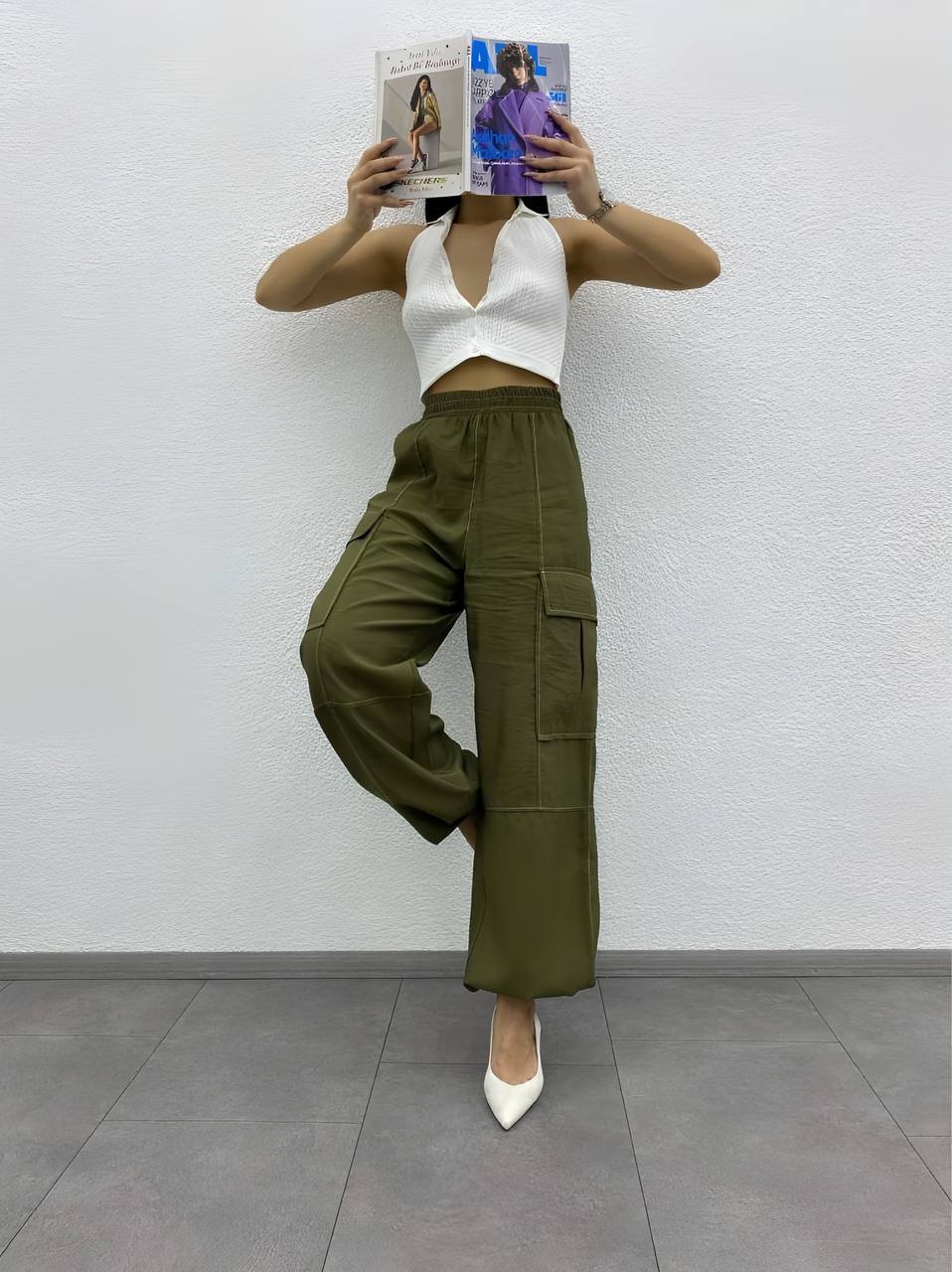 Anthracite Reverse Stitched Cargo Pant - P00031