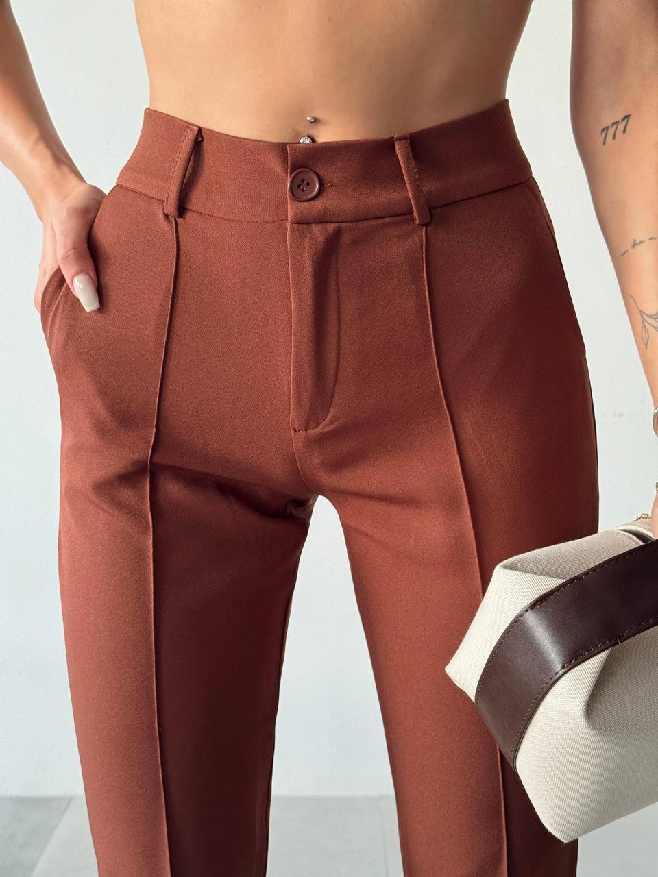 High Waisted Palazzo Pant with Grass