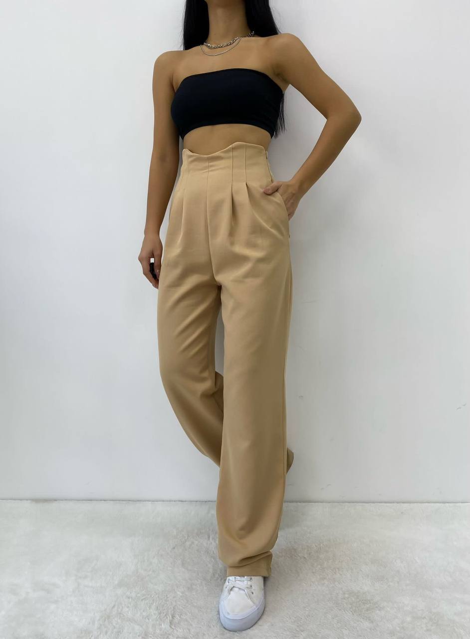 Pleated Fabric Palazzo Pant - P00008