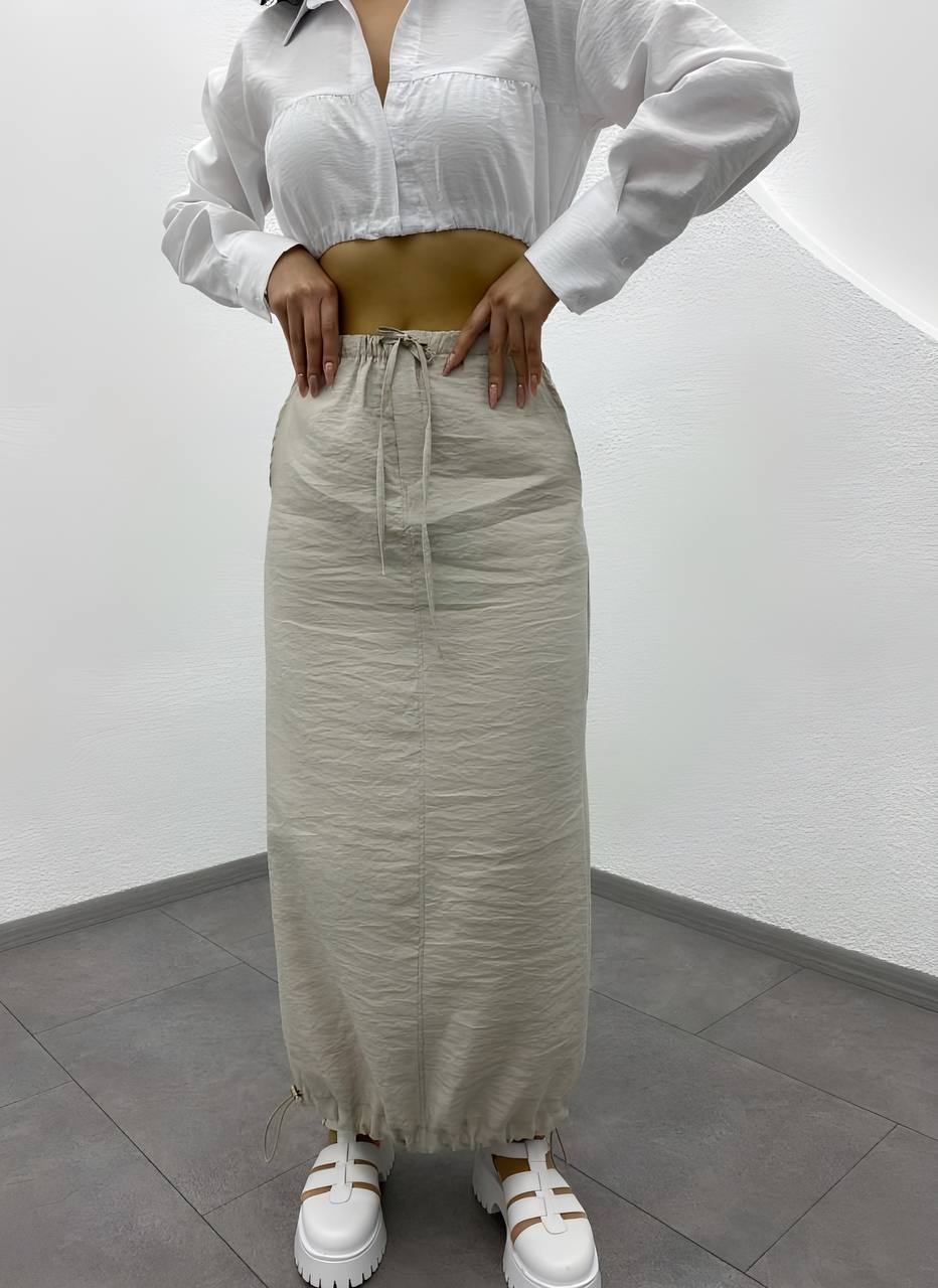 Cargo Pocket Parachute Fabric Elastic Skirt - ET00016