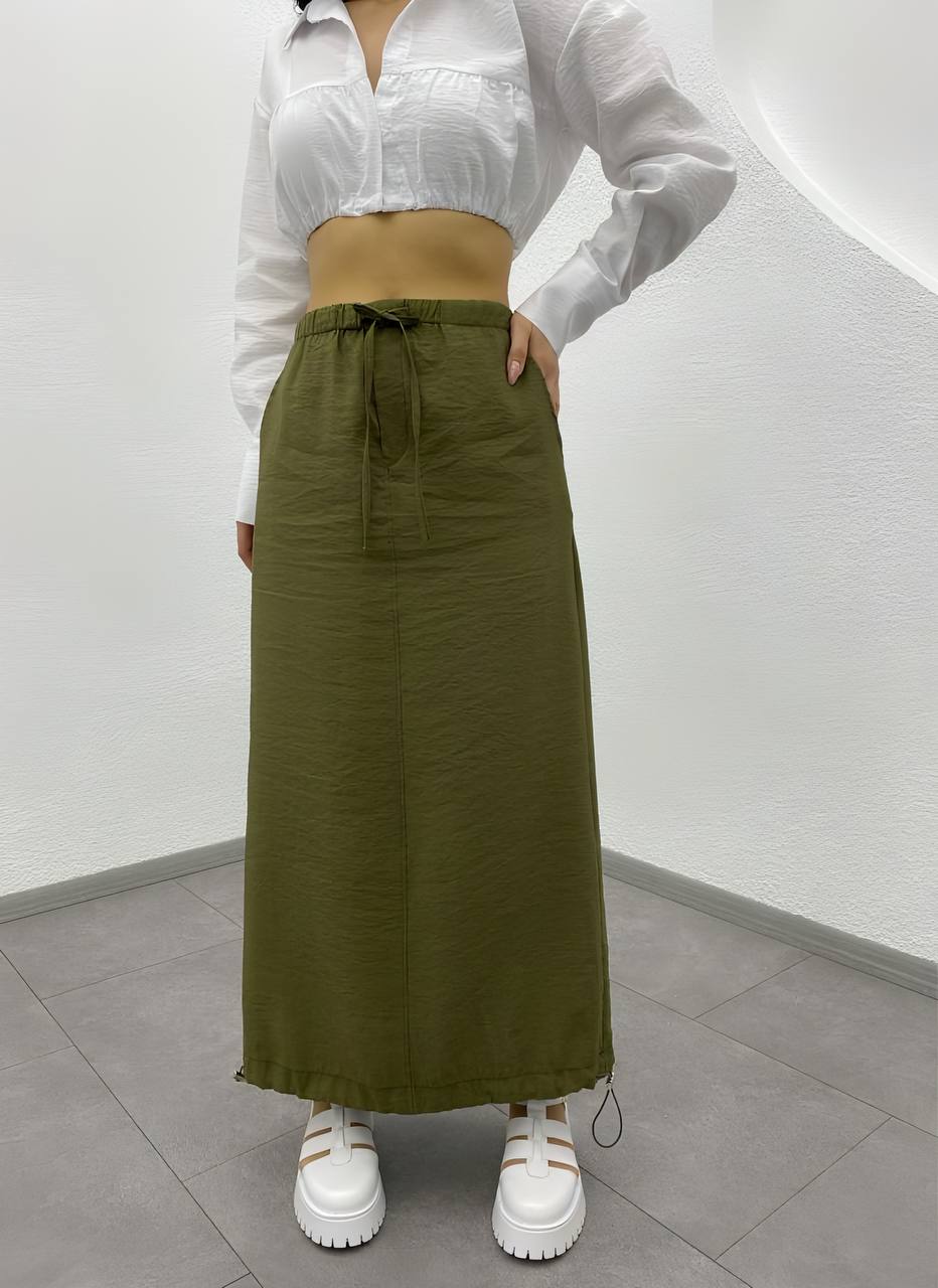 Cargo Pocket Parachute Fabric Elastic Skirt - ET00016