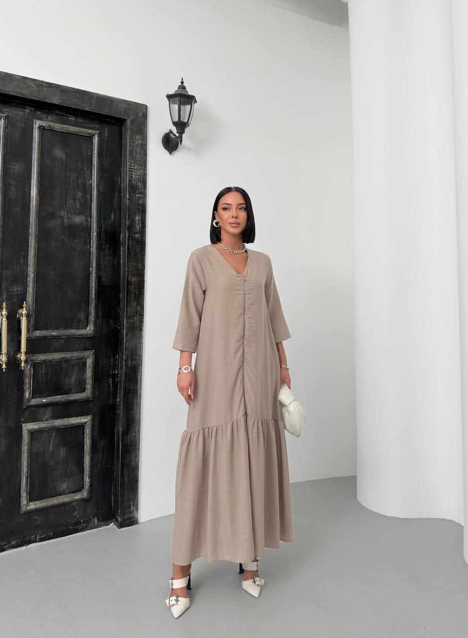 Zippered Tiered Maxi Dress - 00148