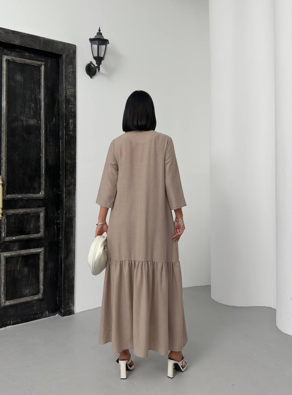 Zippered Tiered Maxi Dress - 00148