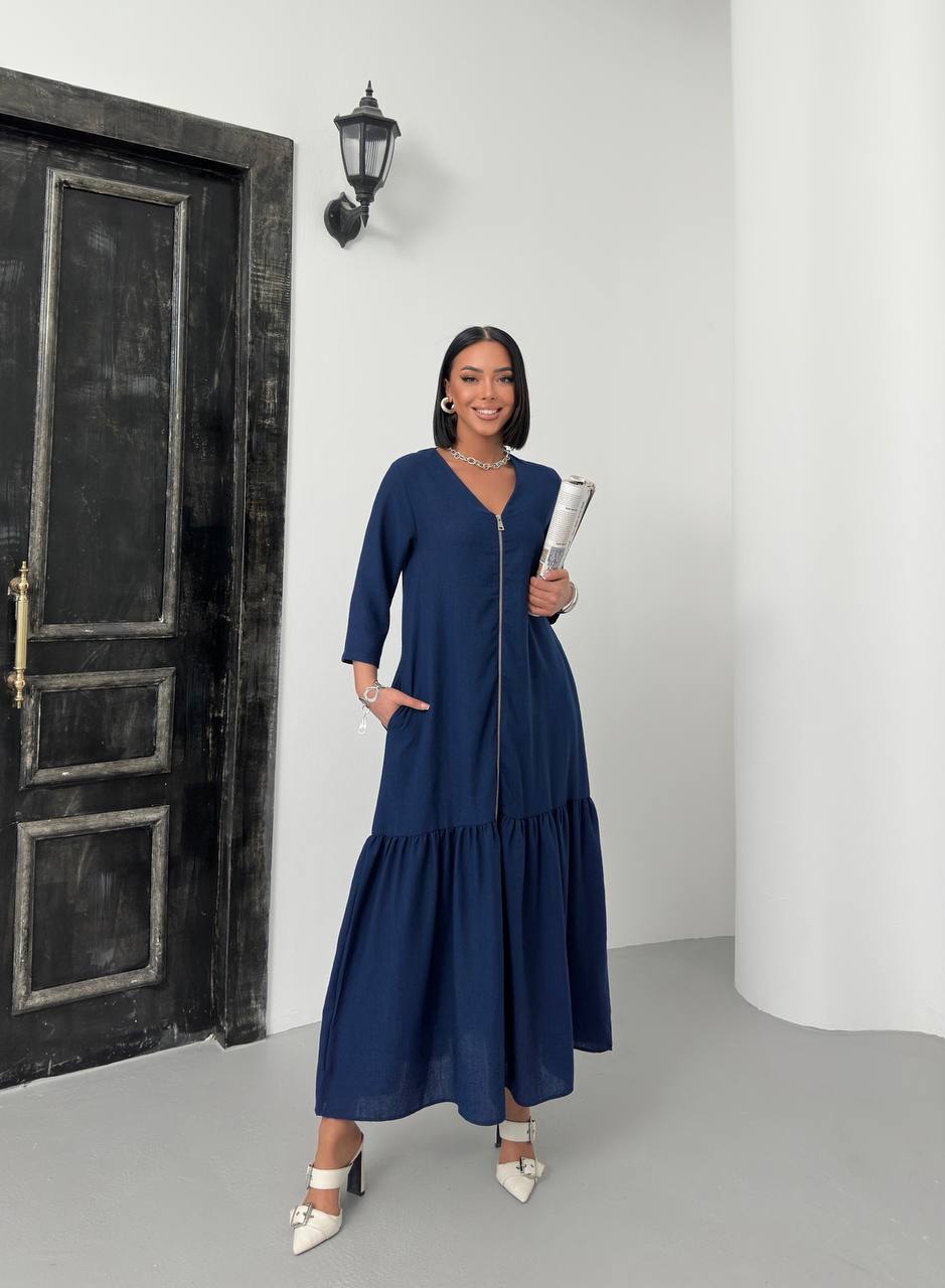 Zippered Tiered Maxi Dress - 00148