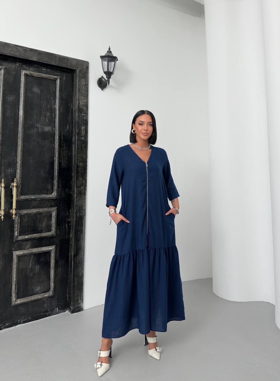 Zippered Tiered Maxi Dress - 00148