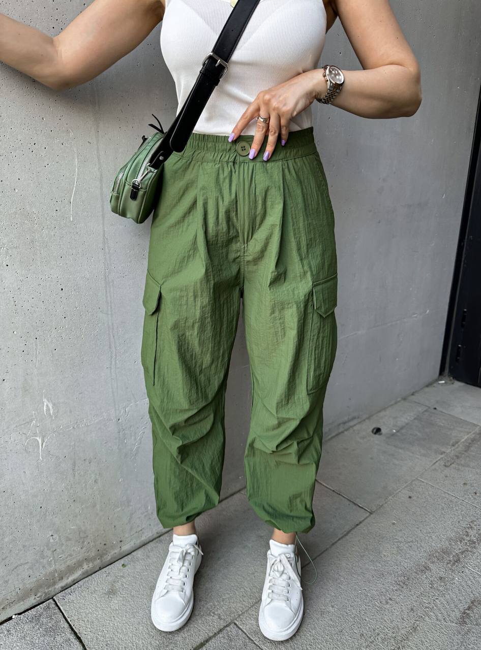 Parachute Fabric Cargo Pants - P00075