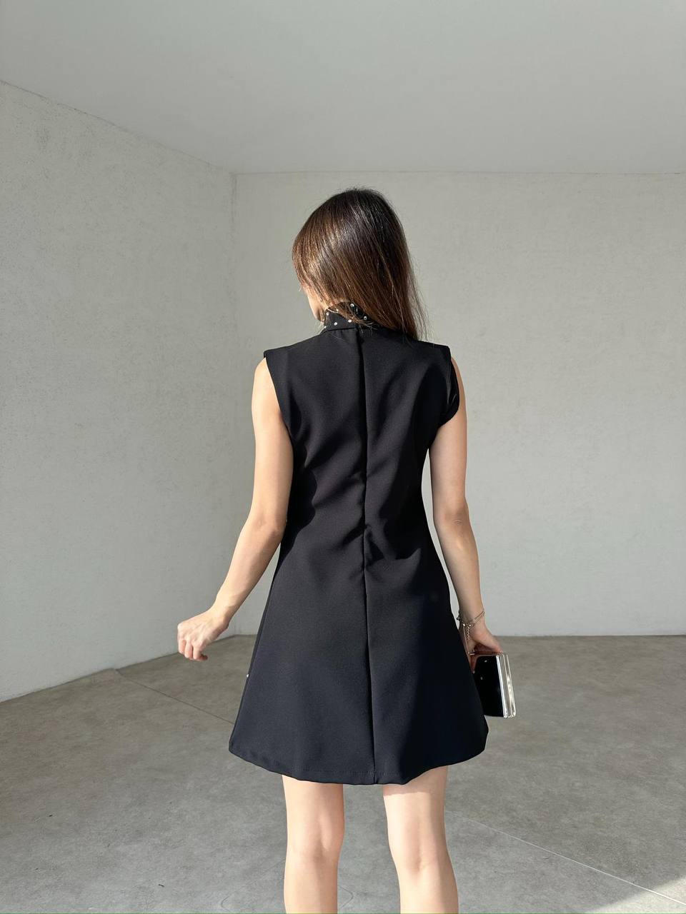Velvet Chic Studded Mini Dress - 00160