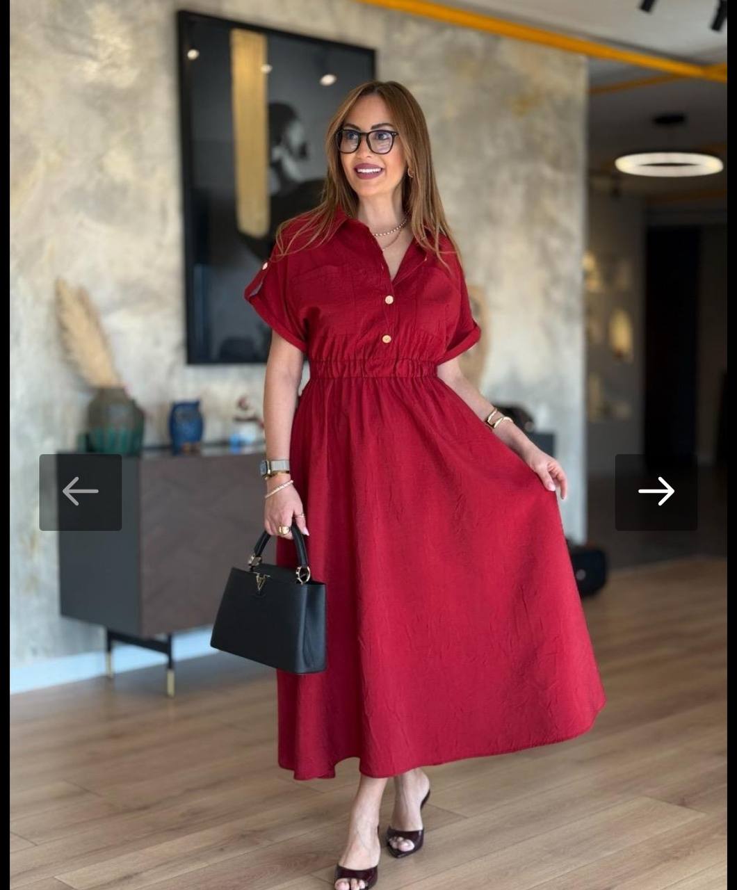 Elegant Button-Front Maxi Shirt Dress - 00137