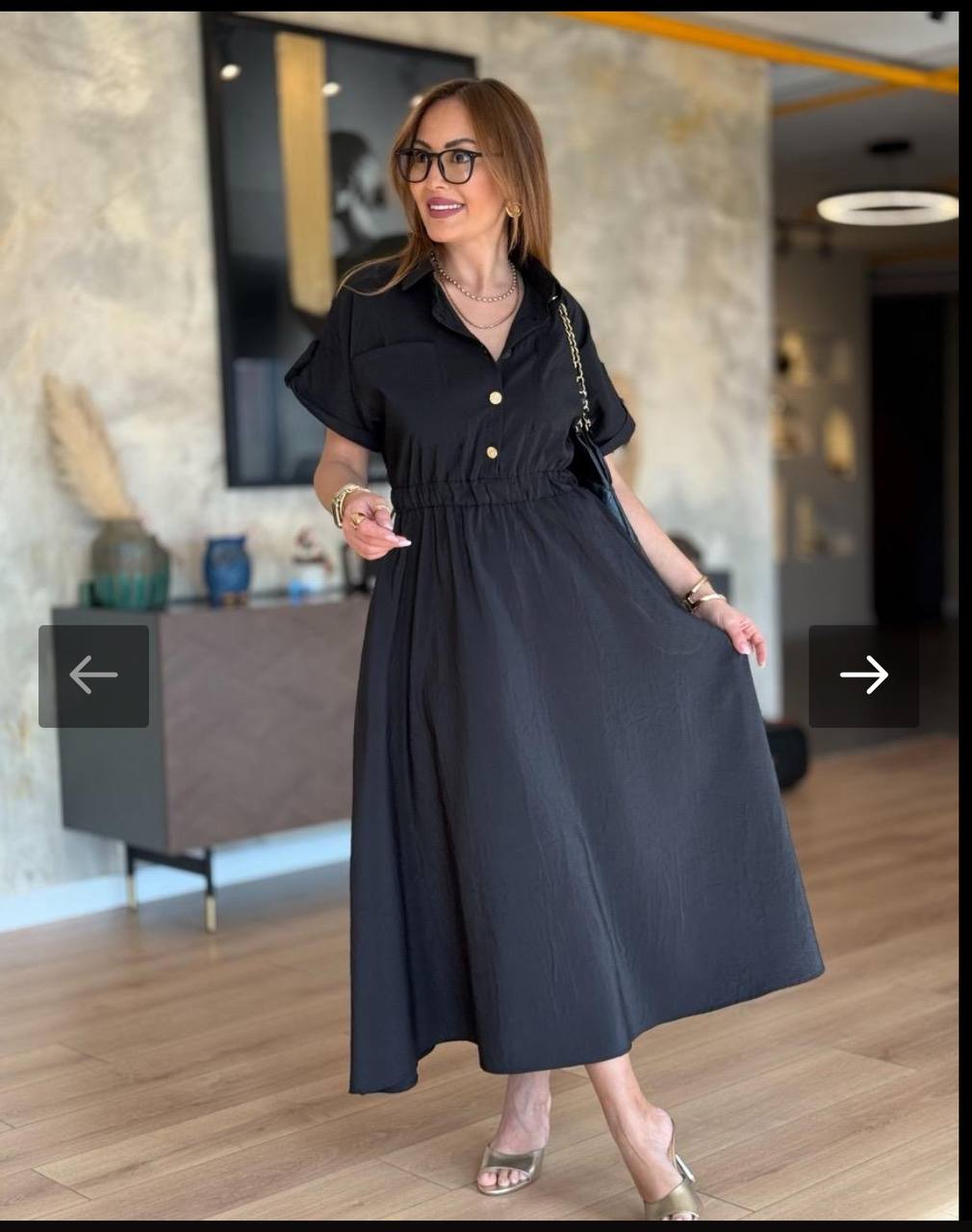 Elegant Button-Front Maxi Shirt Dress - 00137