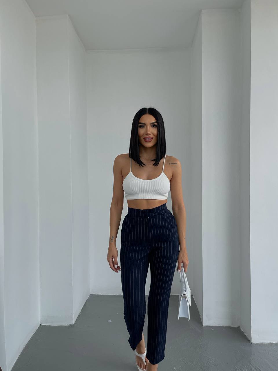 Striped Straight Cut Pant - P00036