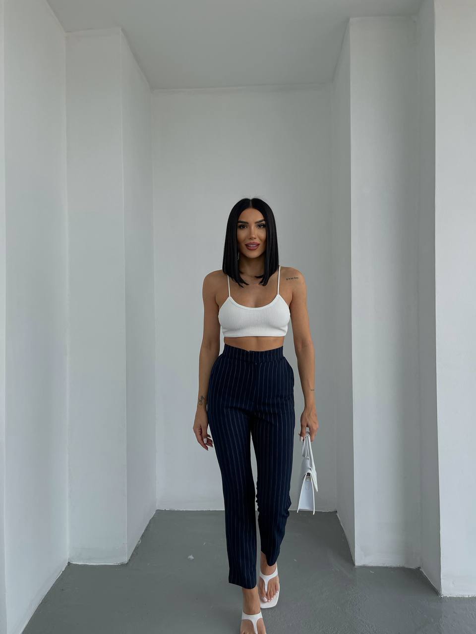 Striped Straight Cut Pant - P00036