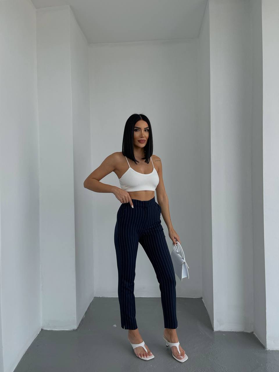 Striped Straight Cut Pant - P00036