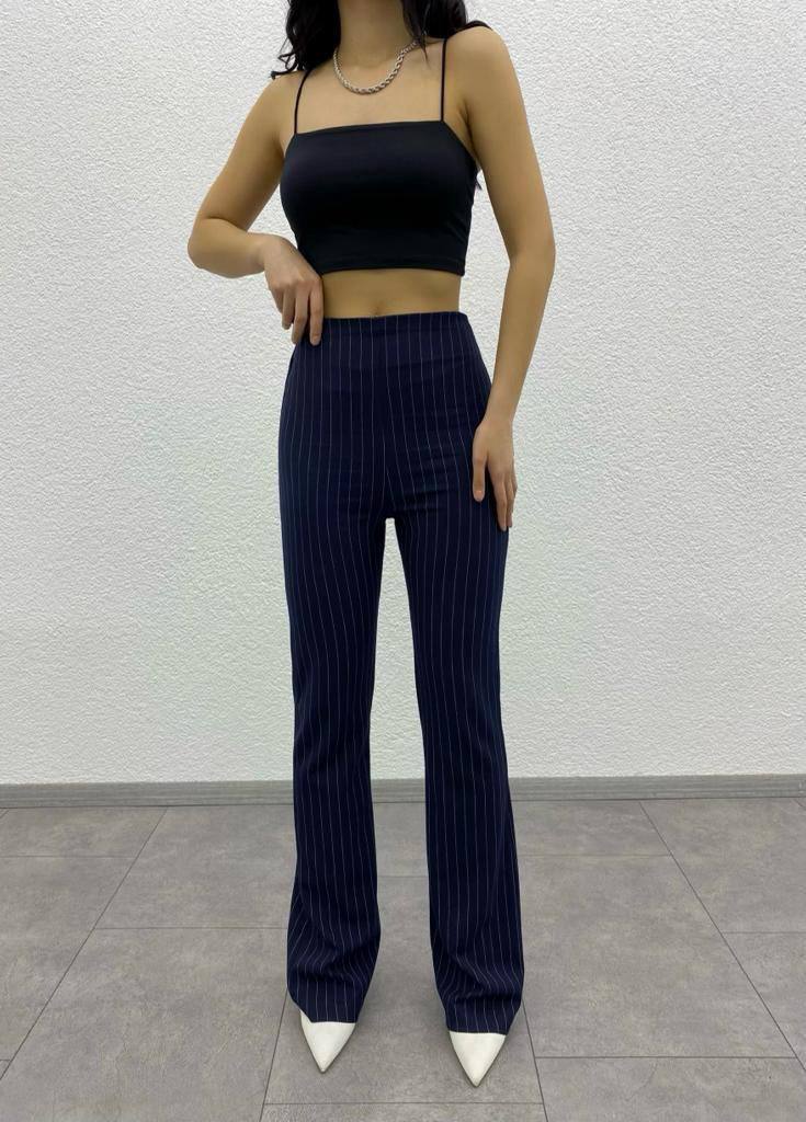 Ultra High Waist Crepe Fabric Striped Palazzo Pant - P00039