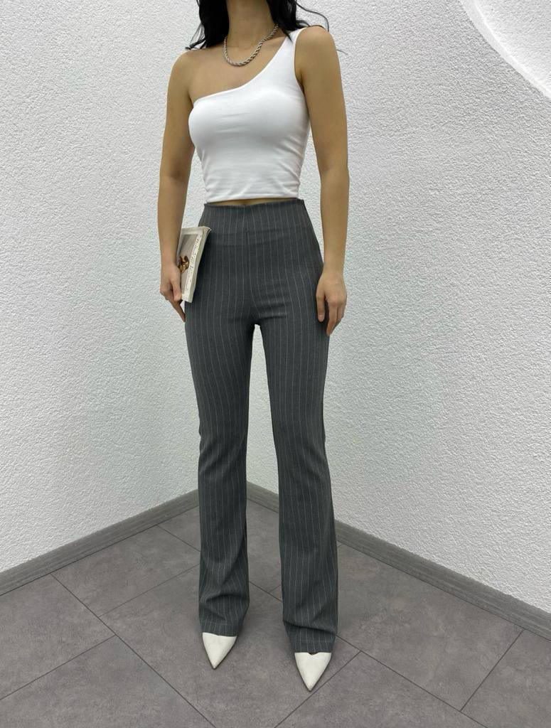 Ultra High Waist Crepe Fabric Striped Palazzo Pant - P00039