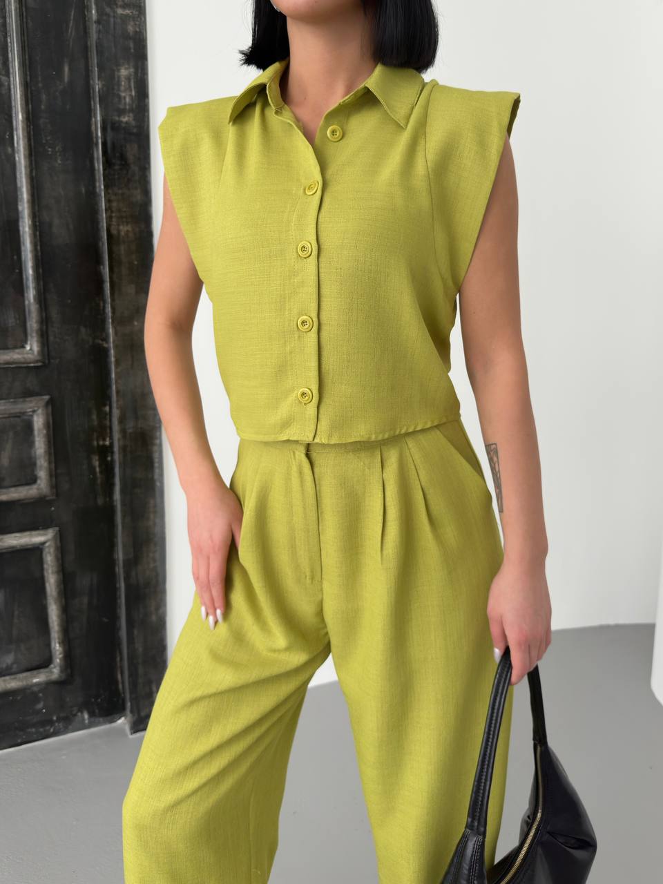 Chic Lime Green Two-Piece Set - TK00052