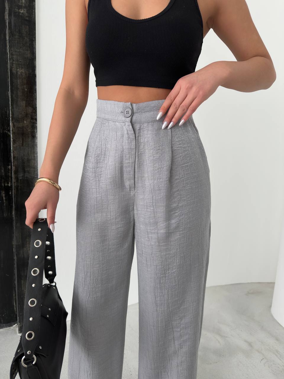 Linen Wide-Leg Trousers - P00084