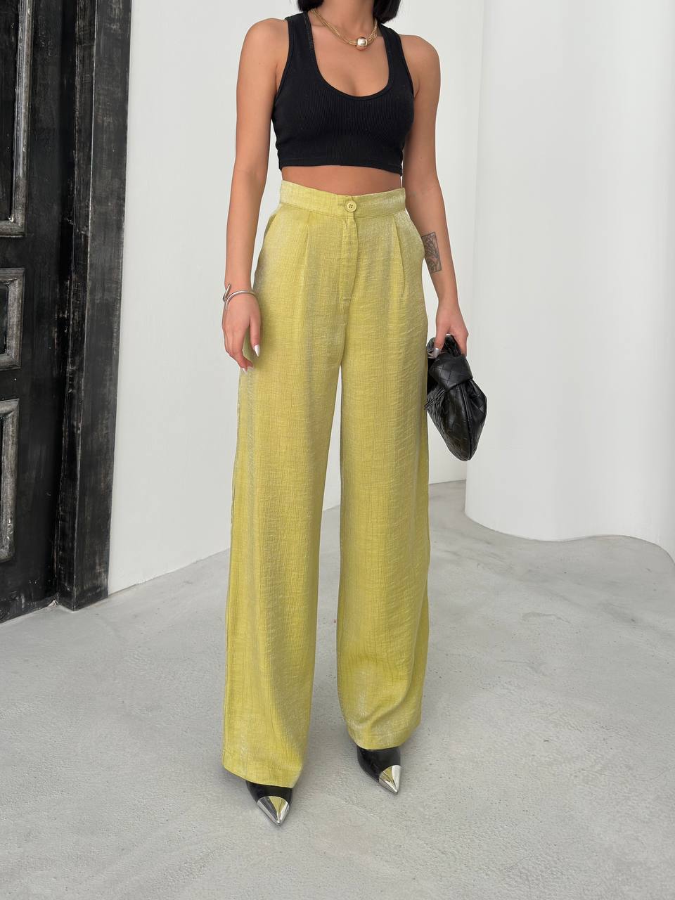 Linen Wide-Leg Trousers - P00084