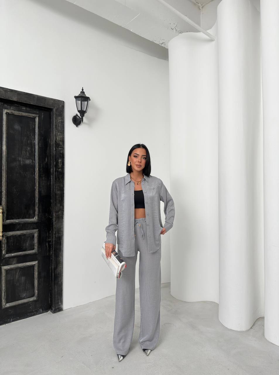 Chic Button-Up Two-Piece Set - TK00071
