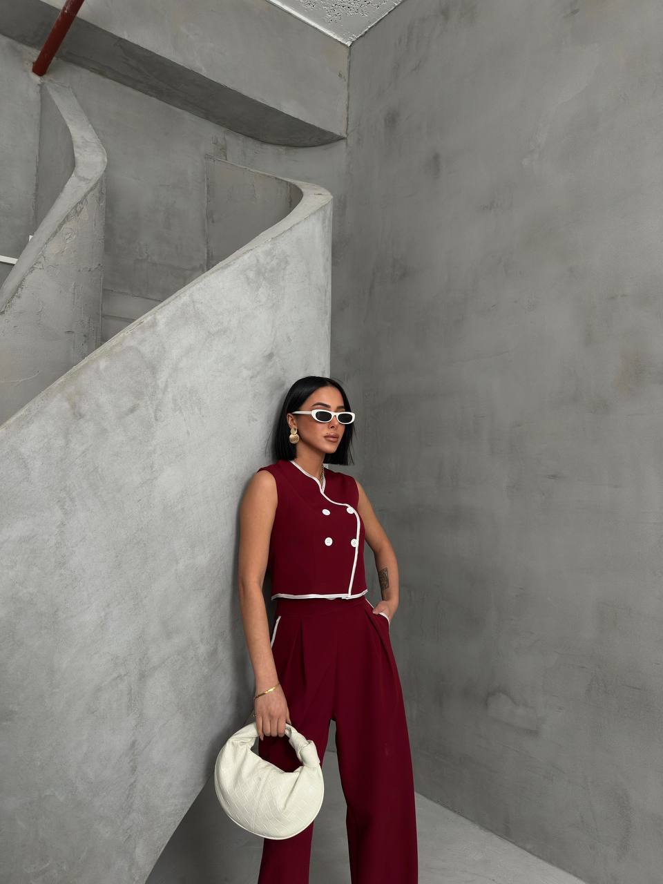 Chic Contrast Two-Piece Set - TK00075