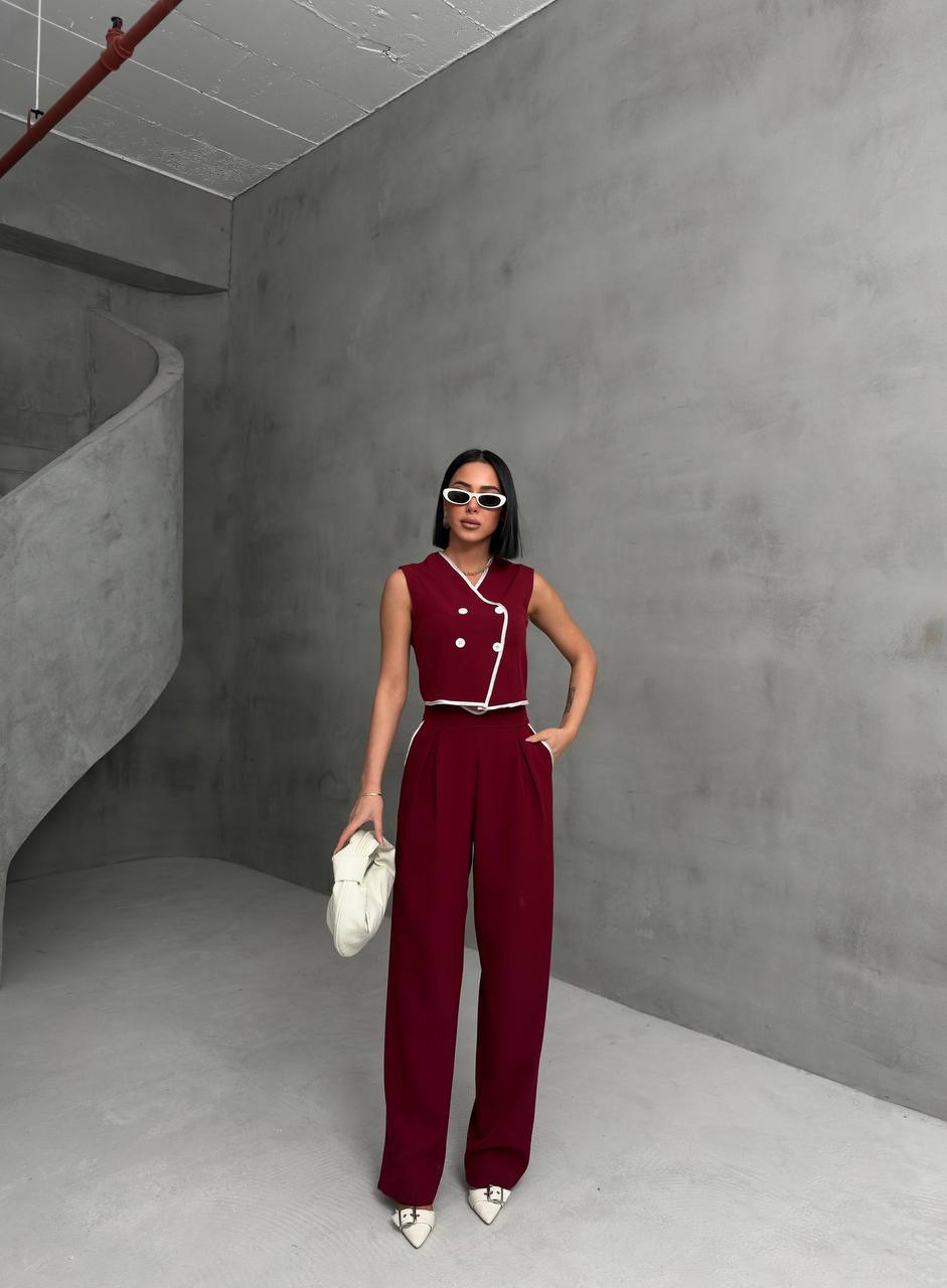 Chic Contrast Two-Piece Set - TK00075