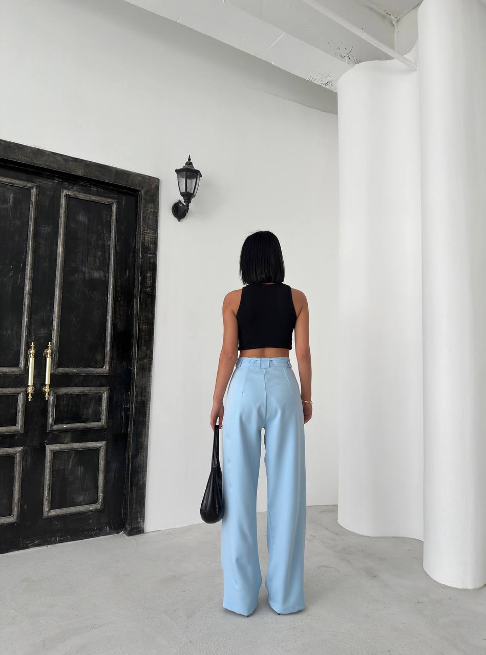 Women's Red Elastic Waist Palazzo Pants - P00082