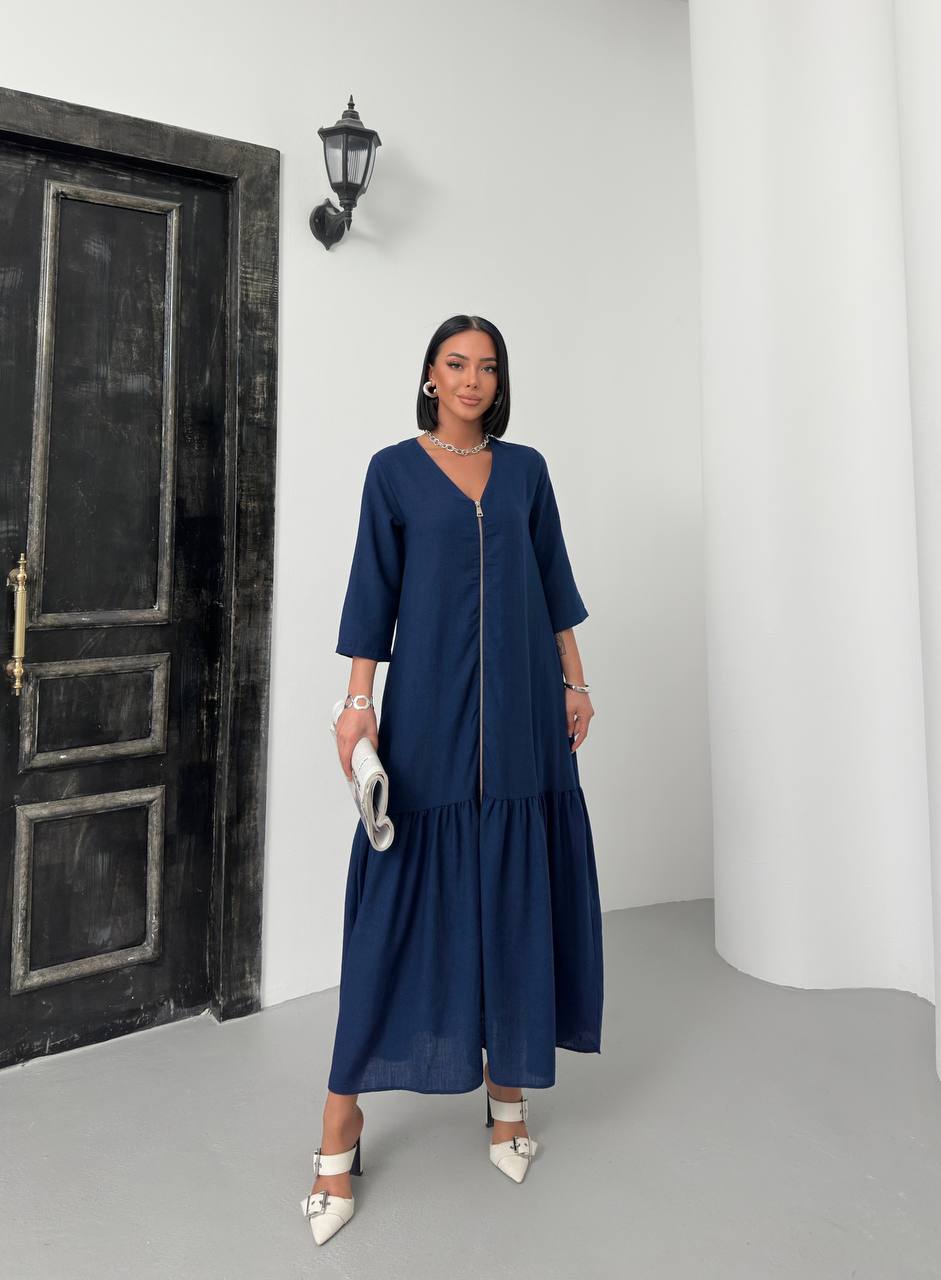 Zippered Tiered Maxi Dress - 00148