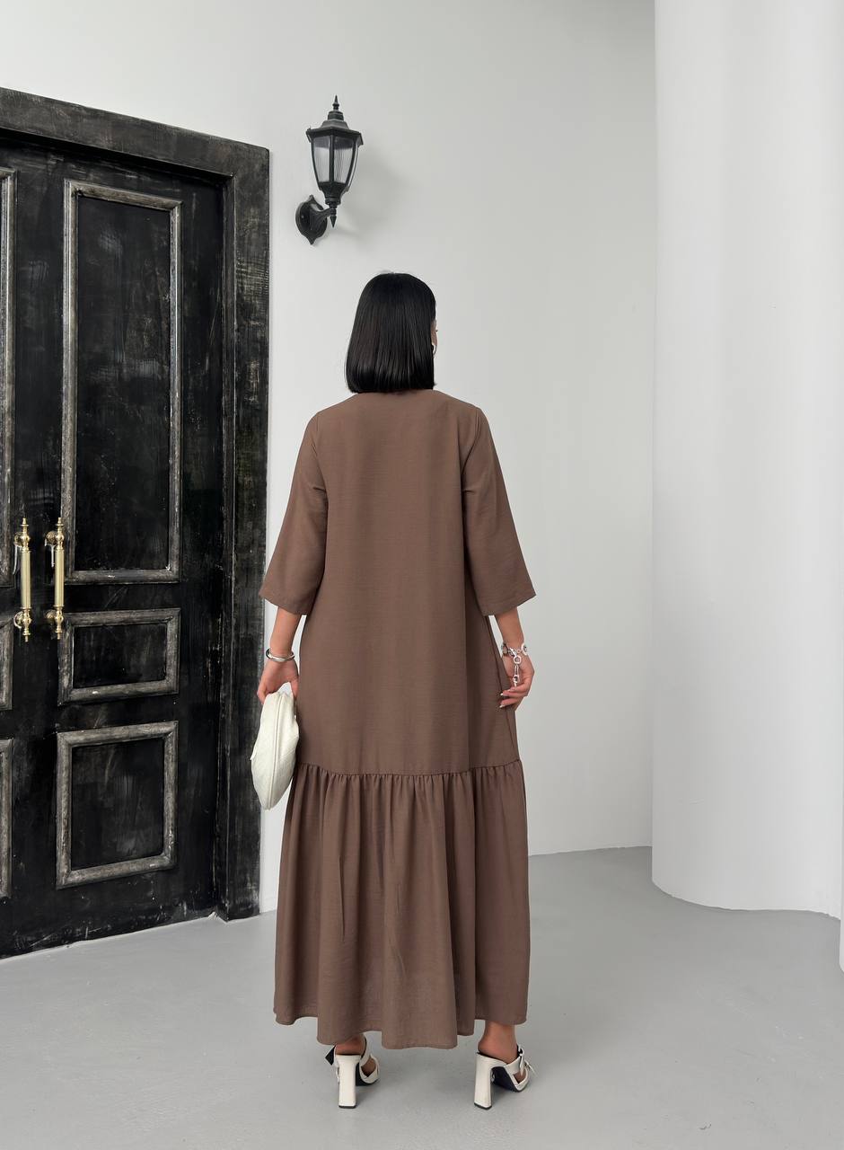 Zippered Tiered Maxi Dress - 00148