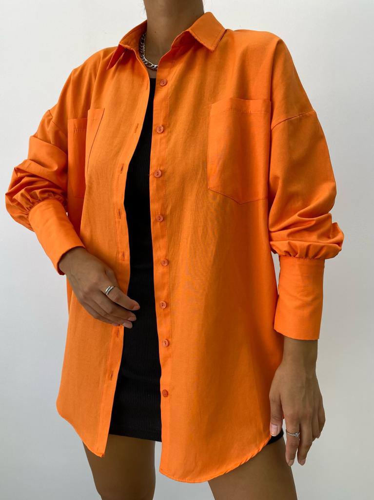 Casual oversize linen shirt - G00030