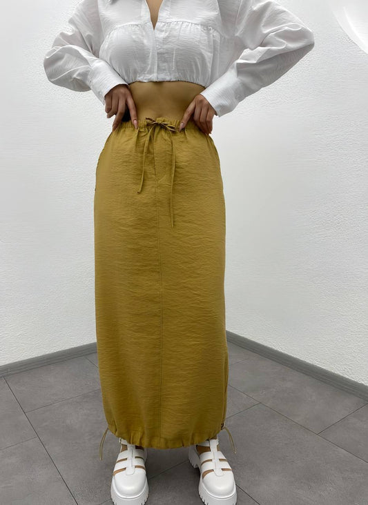 Cargo Pocket Parachute Fabric Elastic Skirt - ET00016