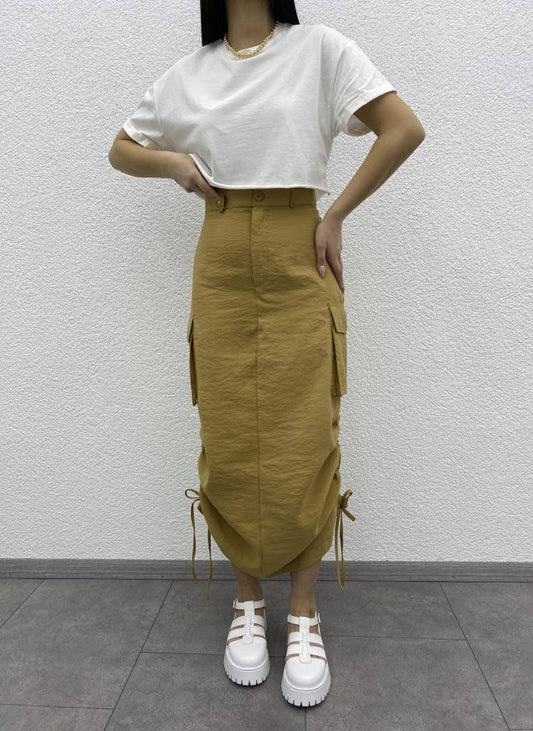 Cargo Pocket Parachute Fabric Elastic Skirt - ET00003