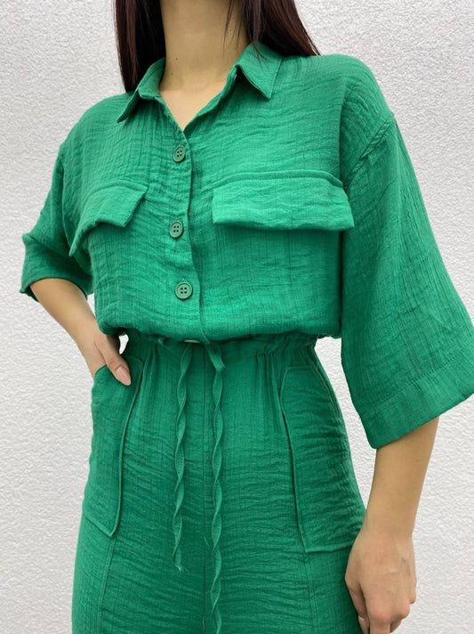 Shirt Collar Overalls - 00008