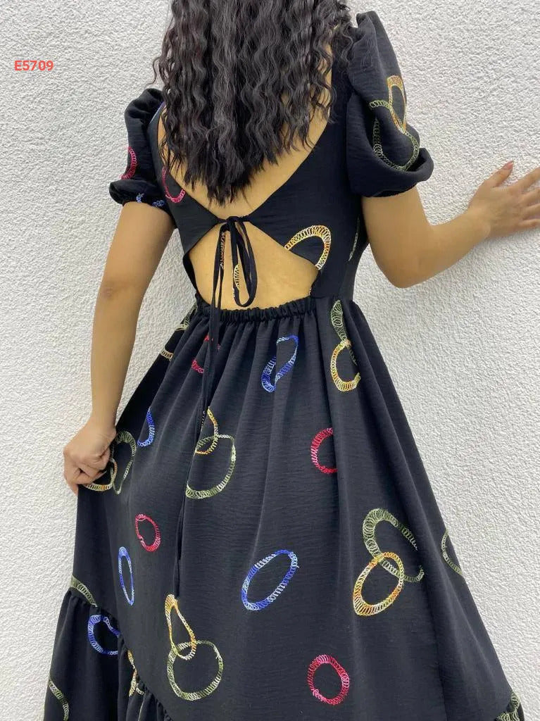 Backless Maxi Dress Wholesale Black Color - 00007