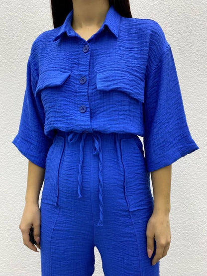 Shirt Collar Overalls - 00008