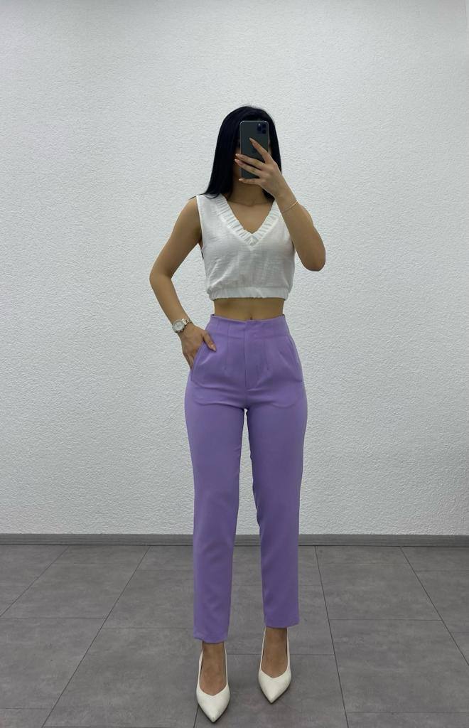 Pleated Zippered Skinny Leg Pant - P00021