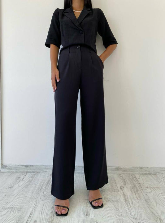 Palazzo Fabric Wide Leg Pant - 00009