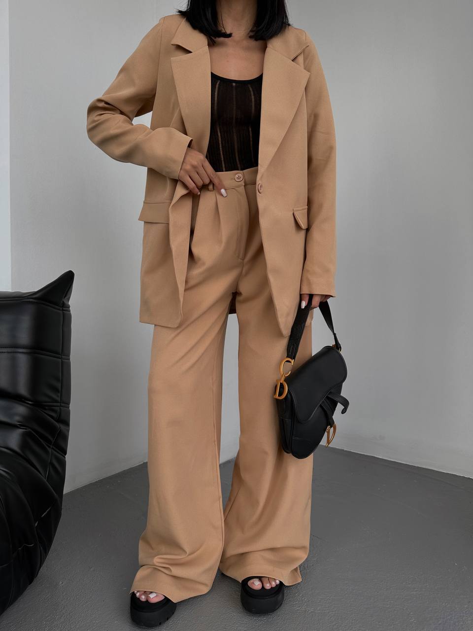 Palazzo Trousers Jacket Set - TK00003