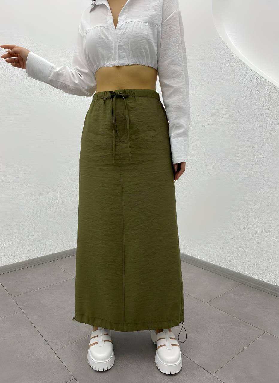Cargo Pocket Parachute Fabric Elastic Skirt - ET00016