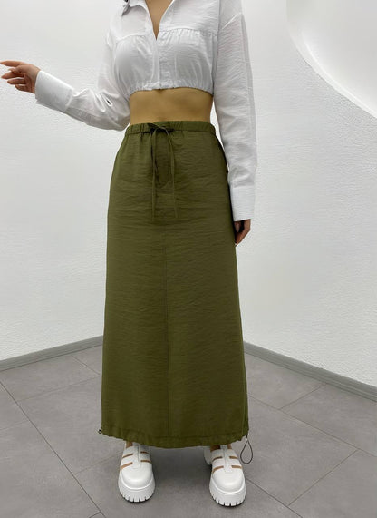 Cargo Pocket Parachute Fabric Elastic Skirt - ET00016