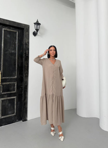 Zippered Tiered Maxi Dress - 00148