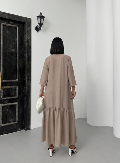 Zippered Tiered Maxi Dress - 00148