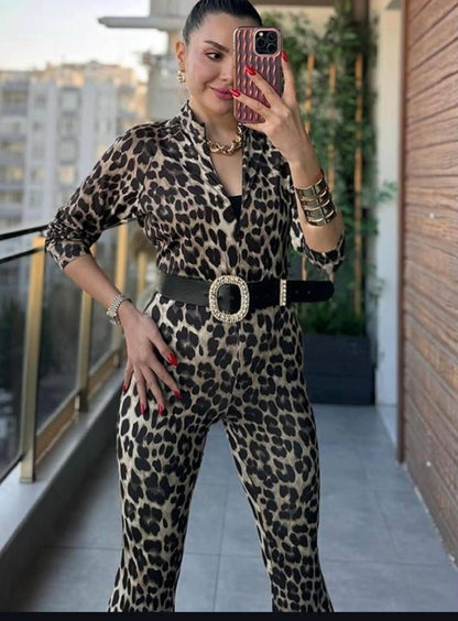 Pieta Leopard Pattern Jumpsuit - 00118
