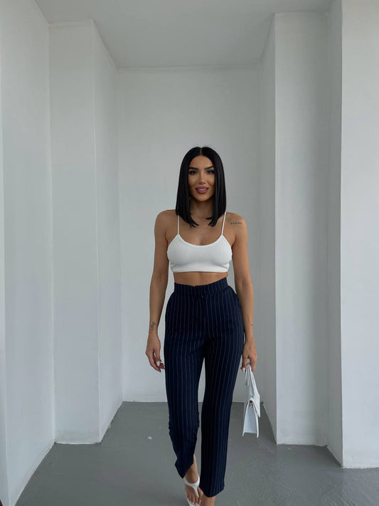 Striped Straight Cut Pant - P00036