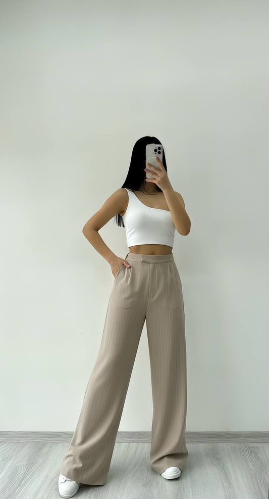 palazzo pants wide leg pants fabric striped pants - P00037