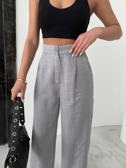 Linen Wide-Leg Trousers - P00084